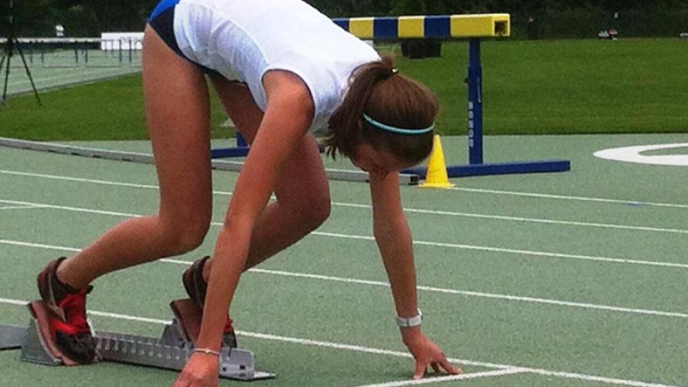 Valentina Cavalleri came third in the 400 meter hurdles race