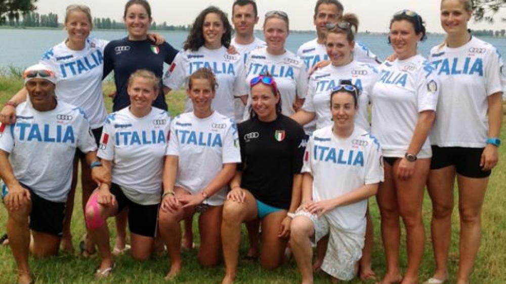 Die italienische Ski-Nationalmannschaft beim Gruppenfoto
