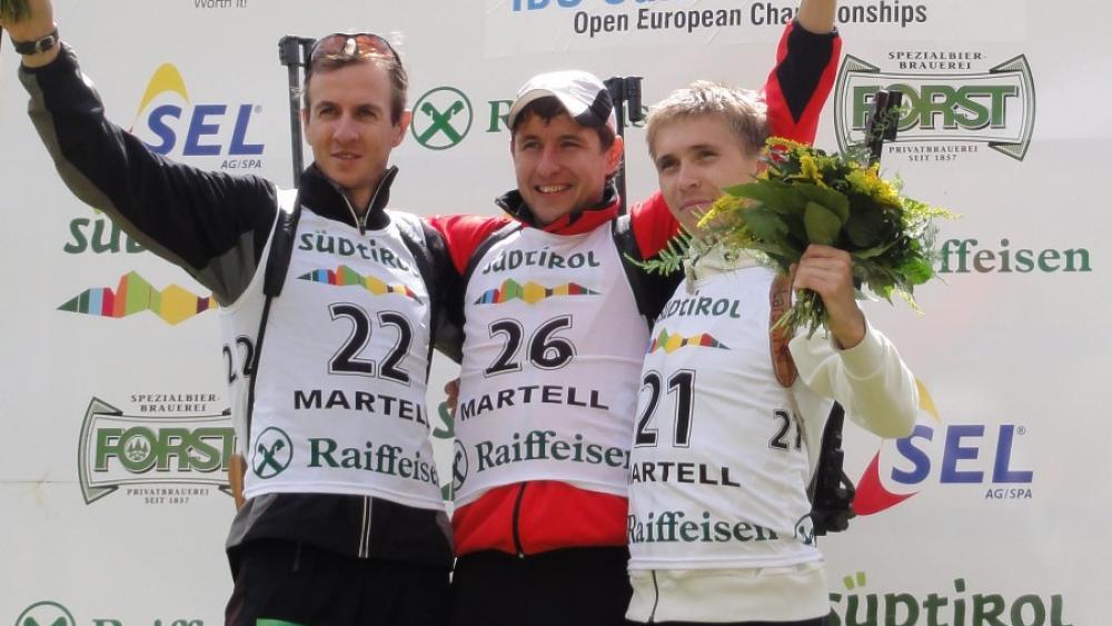 Das Siegerpodest bei den Männern: Kachanovski, Baladin und Zhernov (Fotos Regensburger).
Sprintsiegerin Pavla Matyasova Schorna