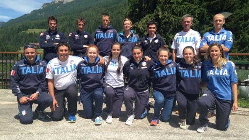 Les jeunes skieurs de fond au camp d'entraînement à Moena