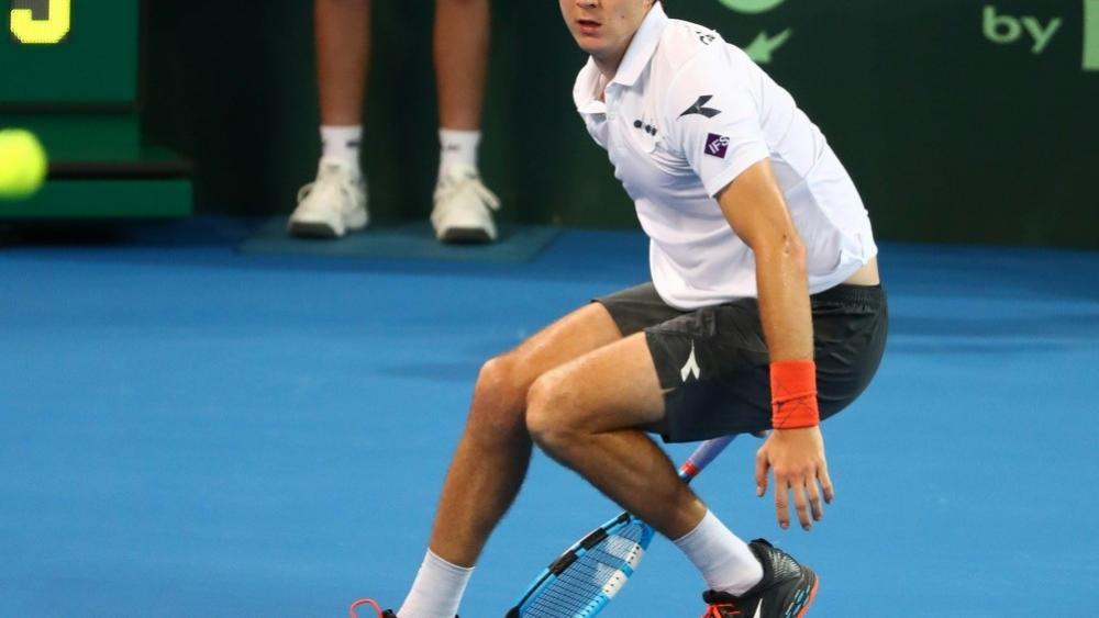 Struff spielt an der Seite von Pütz für Deutschland © SID / Patrick HAMILTON