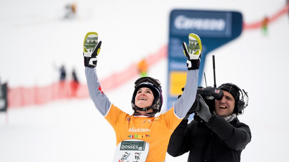 Nadya Ochner celebrated her first World Cup victory in Carezza last year. © Miha Matavz Photography / Miha Matavz