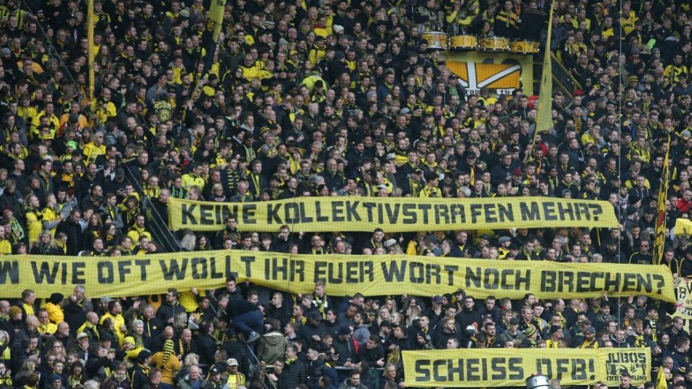 Die Fronten zwischen Ultras und dem DFB sind verhärtet © FIRO/SID