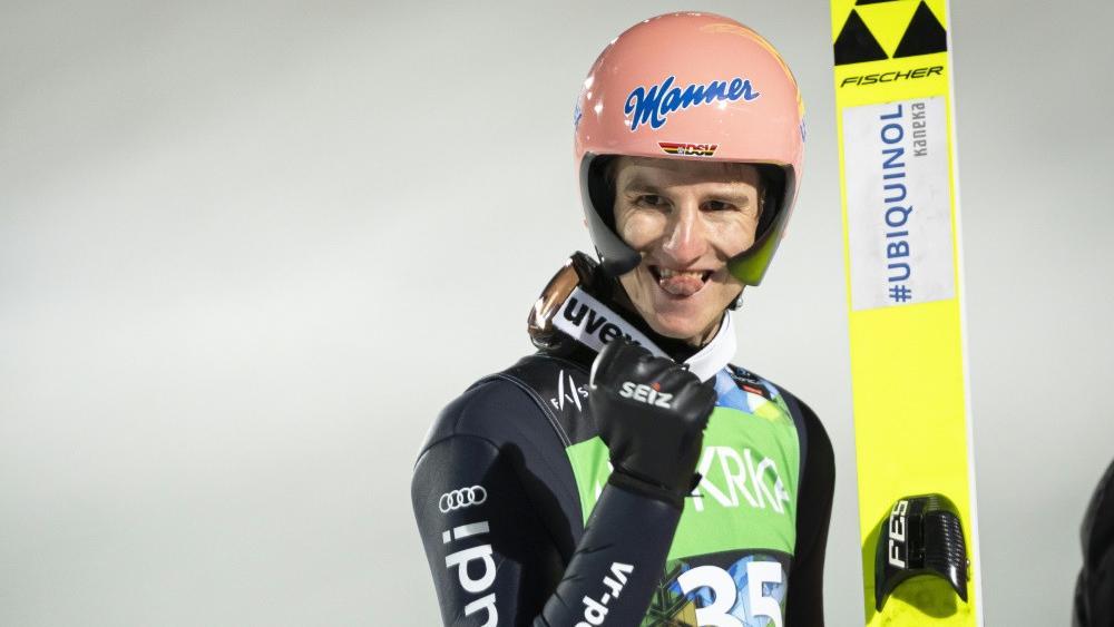 Karl Geiger wird Weltmeister im Skifliegen © SID / JURE MAKOVEC