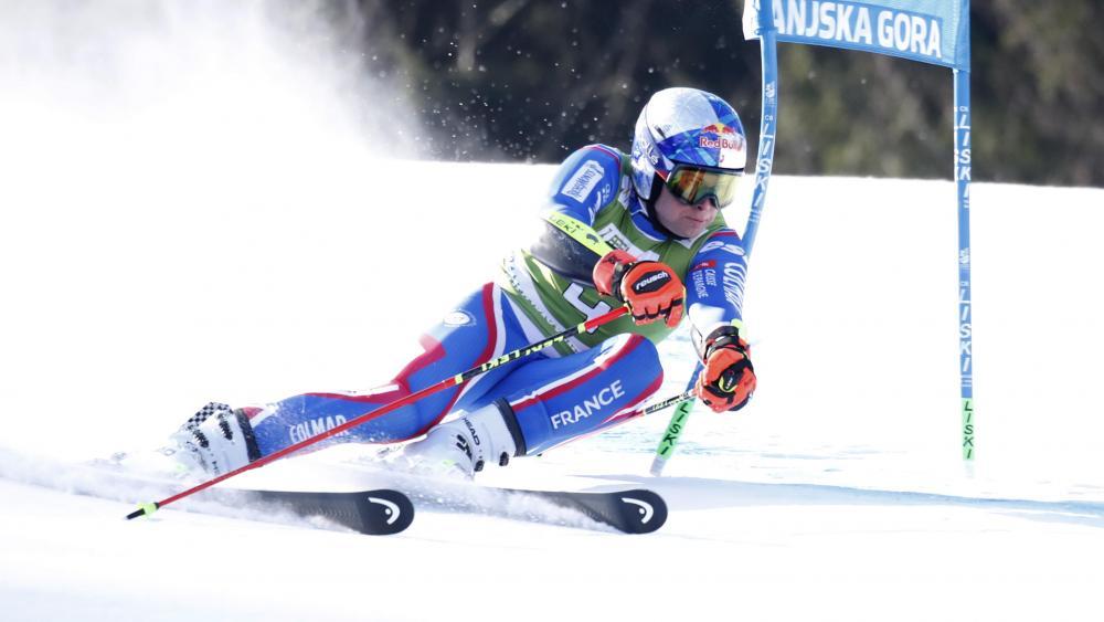 Halbzeitführung von Pinturault in Kranjska Gora. © ANSA / ANTONIO BAT
