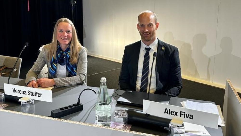Die Athletenvertreter im FIS-Vorstand: Verena Stuffer und Alex Fiva.