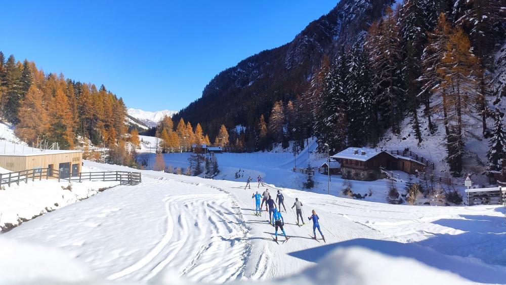 Das Martelltal glänzt in weiß. © Biathlonzentrum Martell