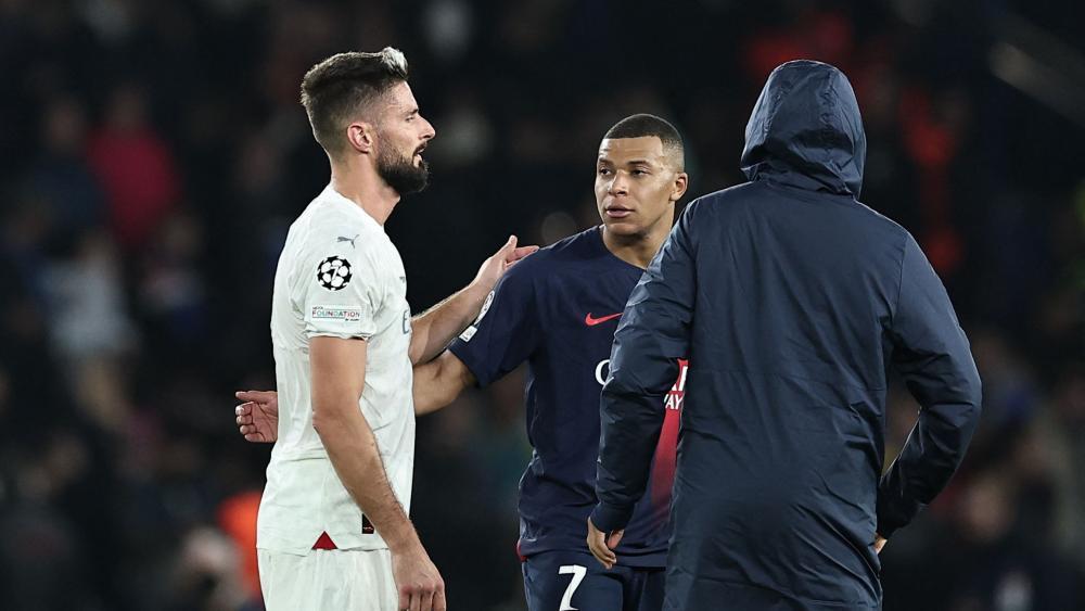 Olivier Giroud und Kylian Mbappé treffen im San Siro aufeinander. © APA/afp / FRANCK FIFE