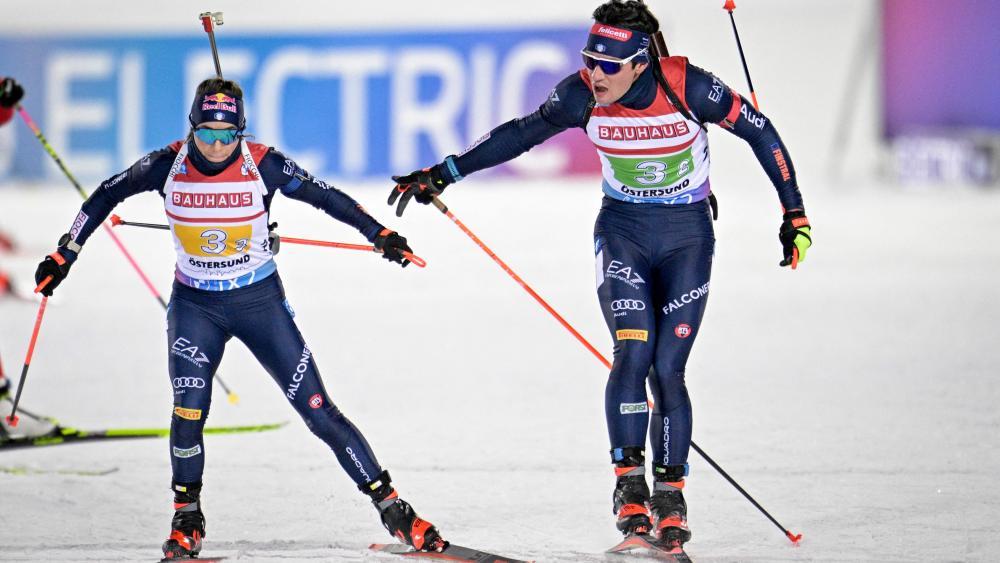 Dorothea Wierer und Tommaso Giacomel werden zum Auftakt der WM dabei sein. © APA/afp / ANDERS WIKLUND