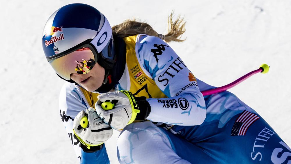 Lindsey Vonn will im Super-G vorne mitfahren. Gelingt der routinierten US-Amerikanerin gar eine Medaille? © ANSA / JEAN-CHRISTOPHE BOTT