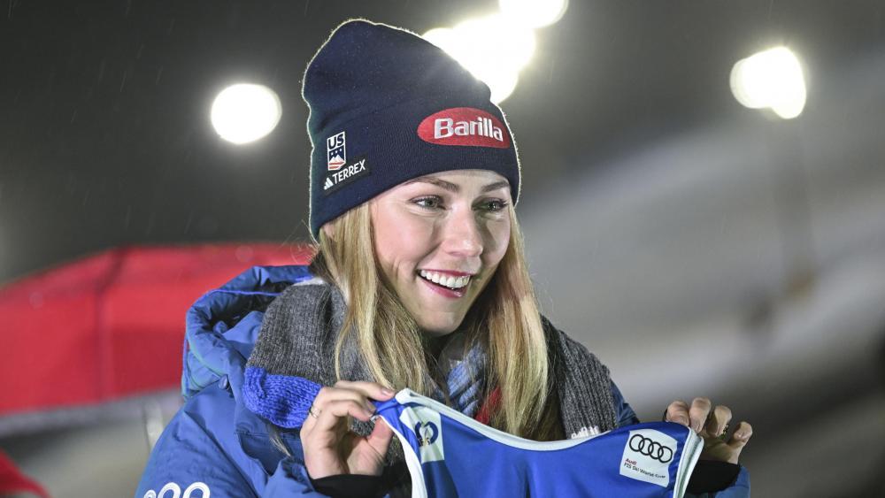 Mikaela Shiffrin startet am Dienstag. © ANSA / KIMMO BRANDT / STF