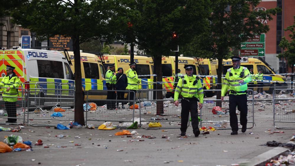 Die Polizei am Tatort. © ANSA / ADAM VAUGHAN