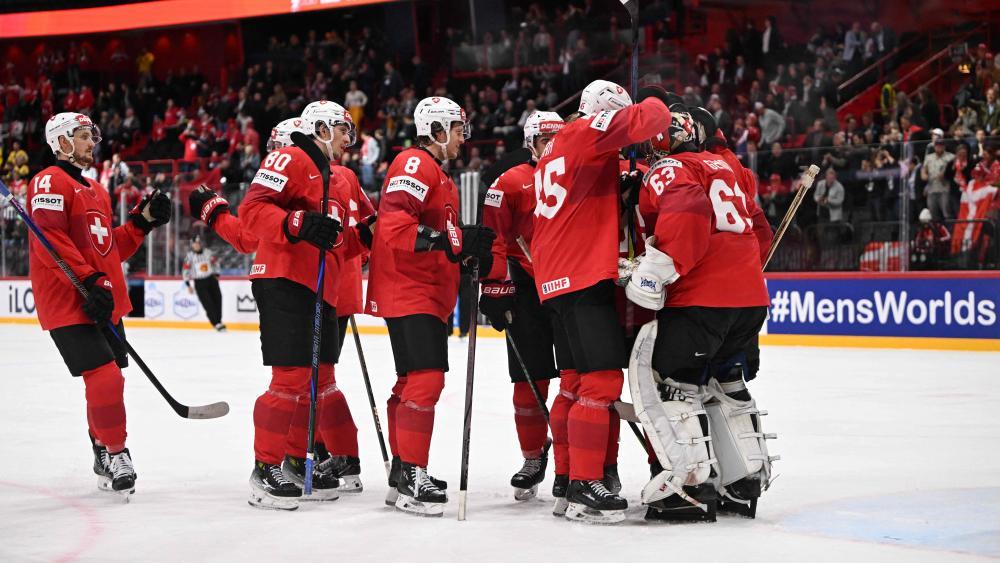 Die Schweiz jubelt über den Einzug in das WM-Finale. © APA/afp / JONATHAN NACKSTRAND