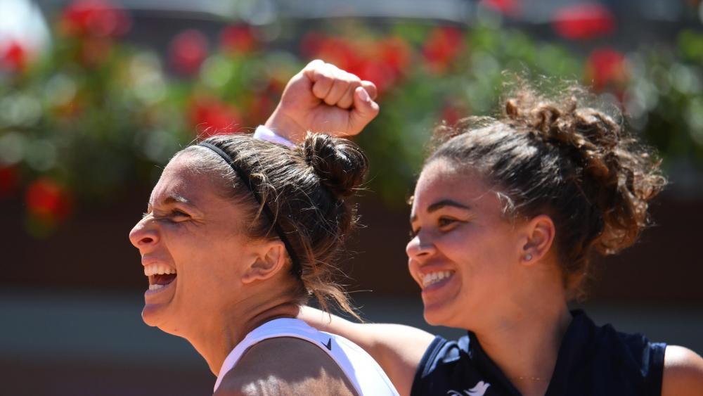 Sara Errani (L) and Jasmine Paolini stehen im Doppel-Finale der Damen. © ANSA / DI MEO