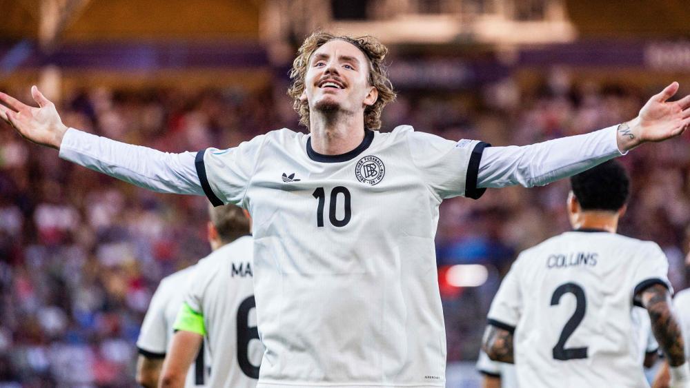 Nick Woltemade steht mit Deutschland im Finale der U21-EM. © APA/afp / BRANISLAV RACKO