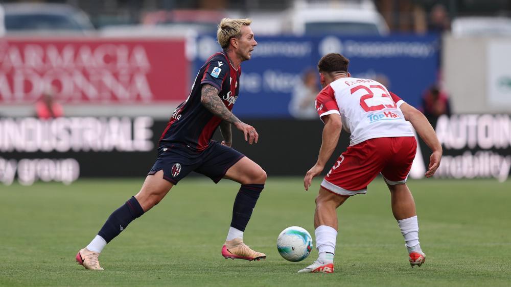 Bologna's new signing Federico Bernardeschi had a tough time against FC Südtirol. © bolognafc.it