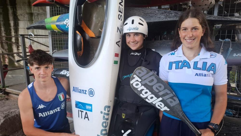 Der SC Meran mit Lars Senoner, Annika Senoner und Sara Furlan (v.l.) ist gerüstet.