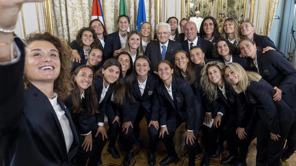 The Italian national team met with the President. © ANSA / US QUIRINALE / Paolo Giandotti