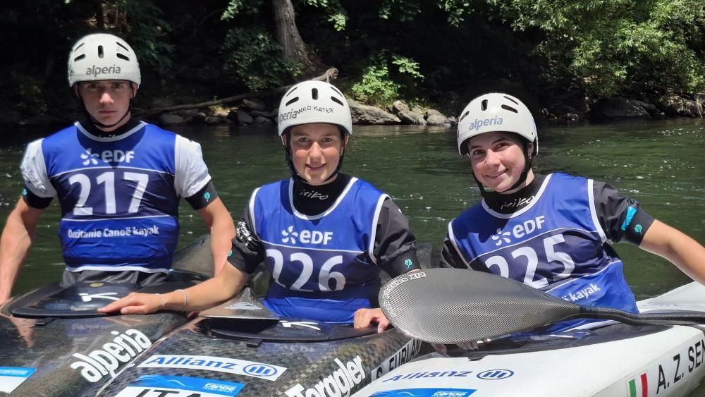 The SCM athletes: Lars Senoner, Sara Furlan, Annika Senoner.