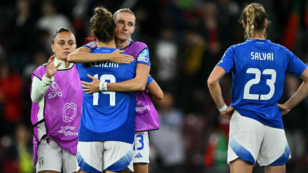 Invaincus mais insatisfaits : les Azzurre après le match nul 1-1 contre le Portugal. © APA/afp / FABRICE COFFRINI