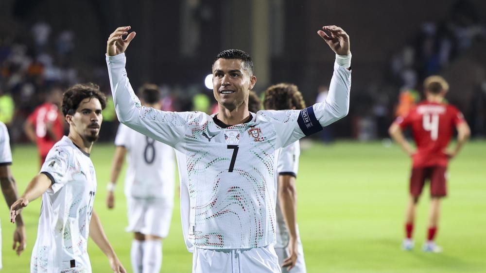 Cristiano Ronaldo scored for Portugal. © ANSA / JOSE SENA GOULAO