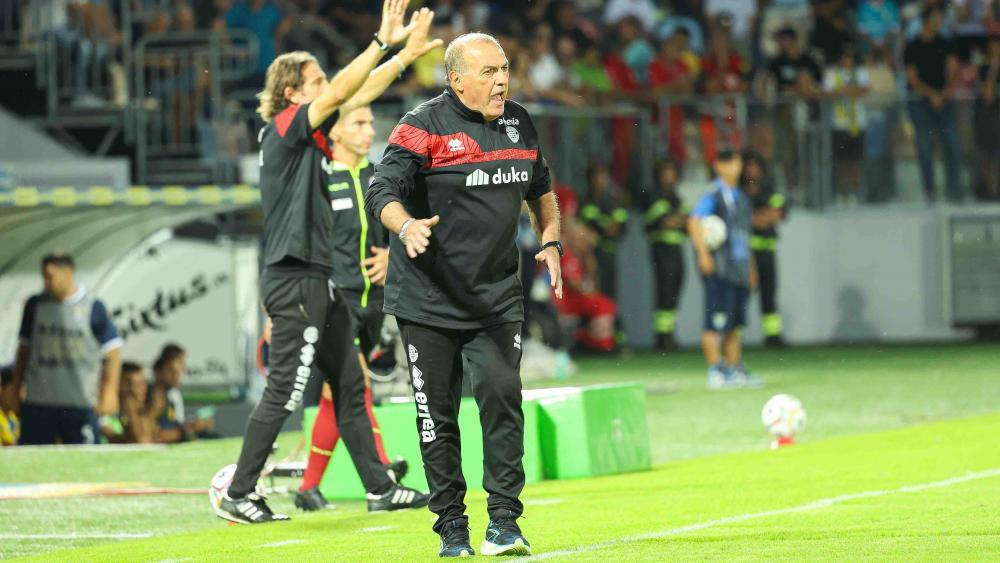 Fabrizio Castori sah in der Pause die Rote Karte. © FC Südtirol