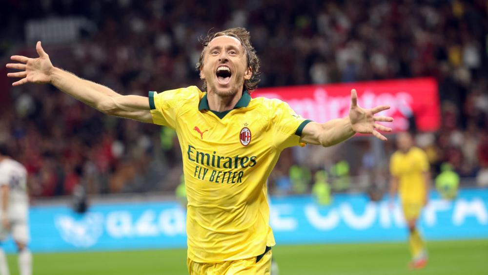 Luka Modric scored the winning goal for Milan. © ANSA / MATTEO BAZZI