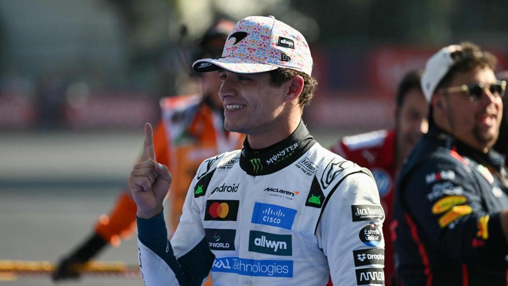 Lando Norris had reason to celebrate. © APA/afp / YURI CORTEZ