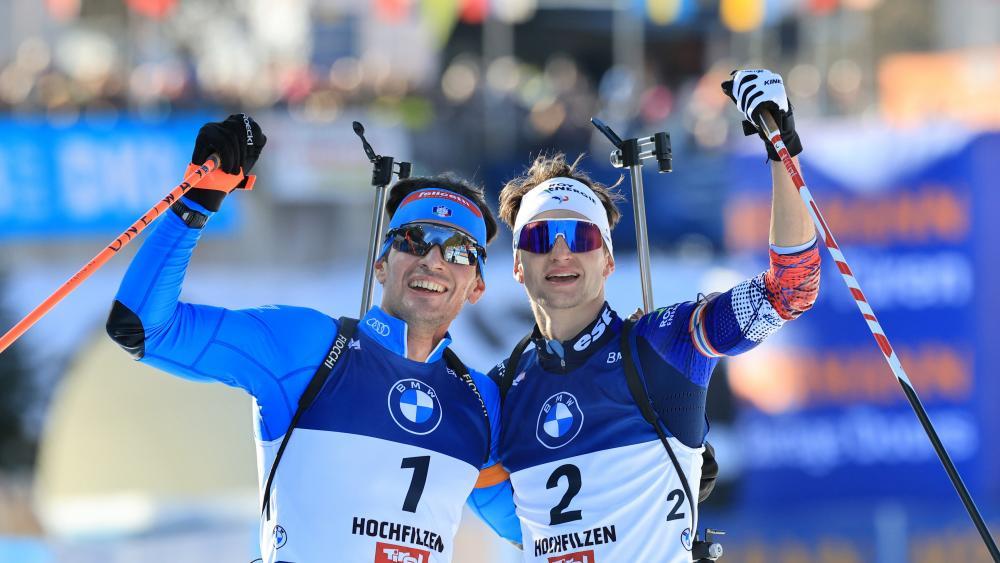 Sie strahlen von der Spitze: Tommaso Giacomel und Eric Perrot. © Pierre TEYSSOT