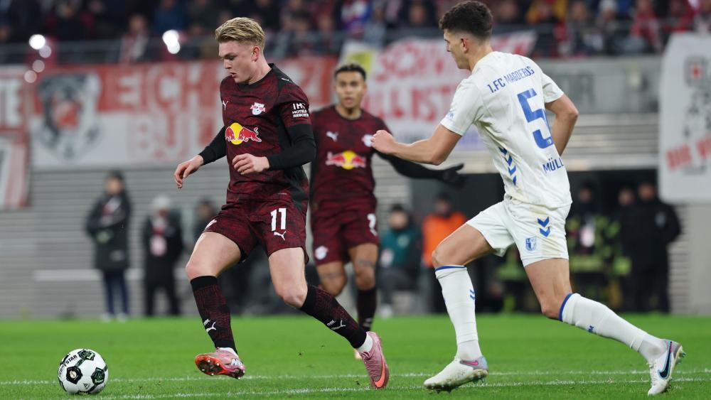 Vor der Partie zwischen Leipzig und Magdeburg gab es einen Todesfall vor dem Stadion. © ANSA / Filip Singer