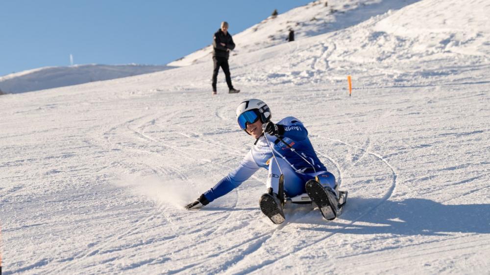 Daniel Gruber beim Rodel Sprint Slalom.