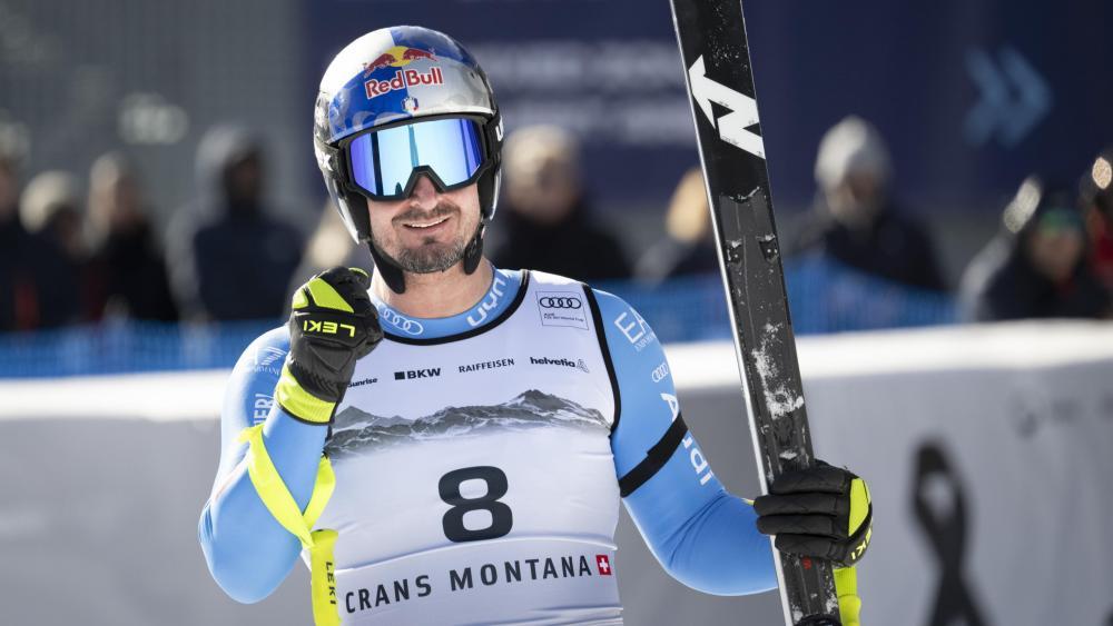 Dominik Paris fuhr in Crans Montana seinen zweiten Podestplatz der Saison ein. © ANSA / ALESSANDRO DELLA VALLE