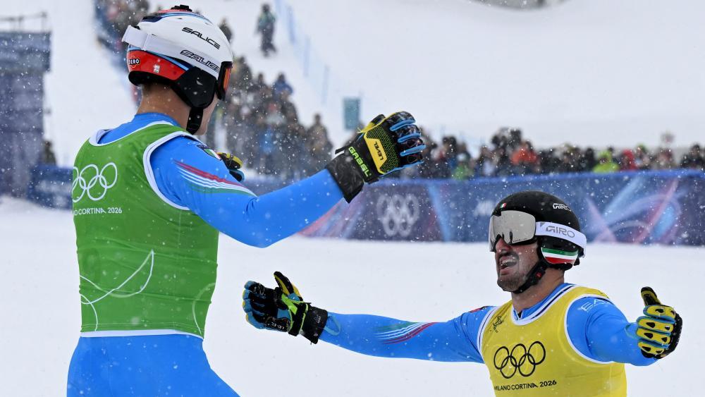 Gold und Silber: Simone Deromedis und  Federico Tomasoni sorgten erst vor zwei Tagen für Furore. © APA/afp / KIRILL KUDRYAVTSEV