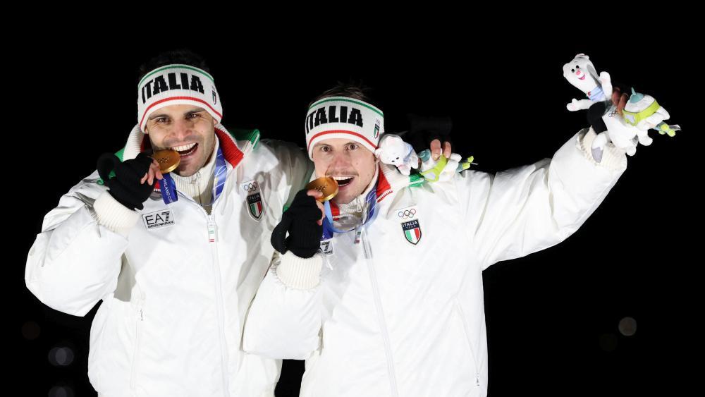 Simon Kainzwaldner (rechts) feierte mit Emanuel Rieder einen emotionalen Erfolg. © FELICE CALABRO' / Felice Calabro'