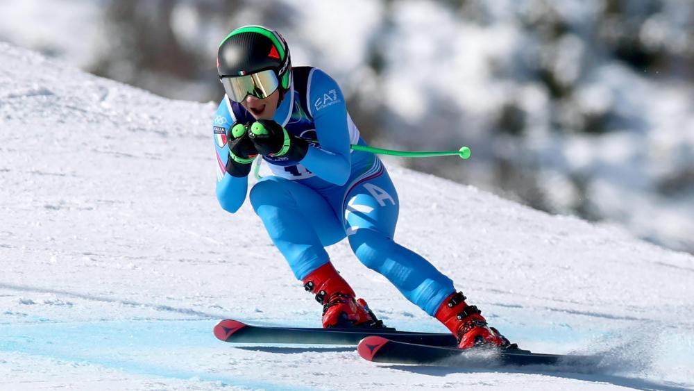 Sofia Goggia bei den Olympischen Spielen in Cortina d'Ampezzo. © ANSA / ANDREA SOLERO