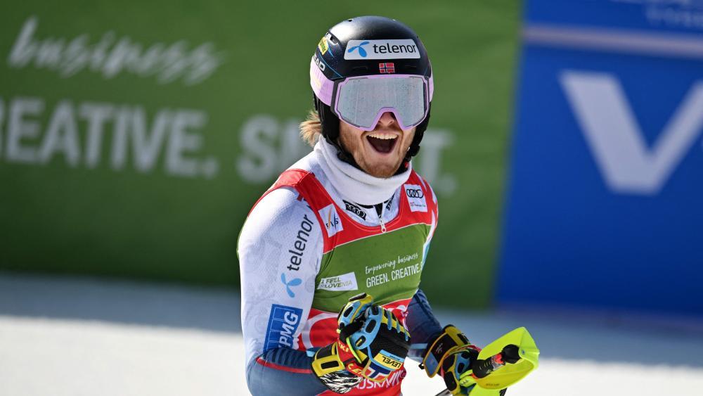 Atle Lie McGrath hat den Slalom in Kranjska Gora gewonnen. © APA/afp / JURE MAKOVEC