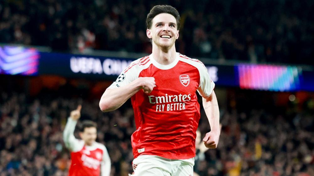 Declan Rice erzielte das 2:0 für Arsenal. © ANSA / NEIL HALL