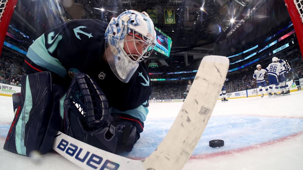 Der Seattle-Goalie hatte gleich fünf Mal das Nachsehen. © APA / STEPH CHAMBERS