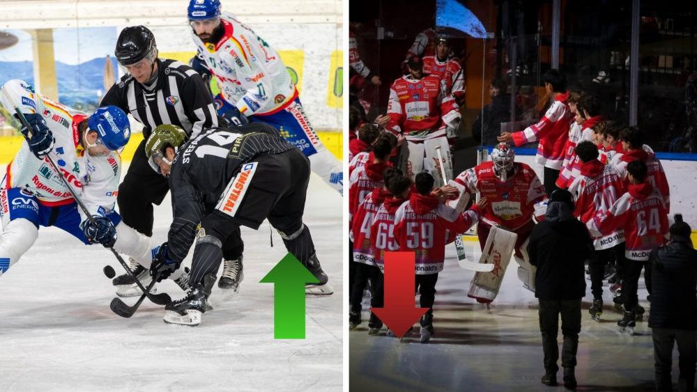 Die neuen Auf- und Absteiger sind da. © HC Bozen / BK Photo