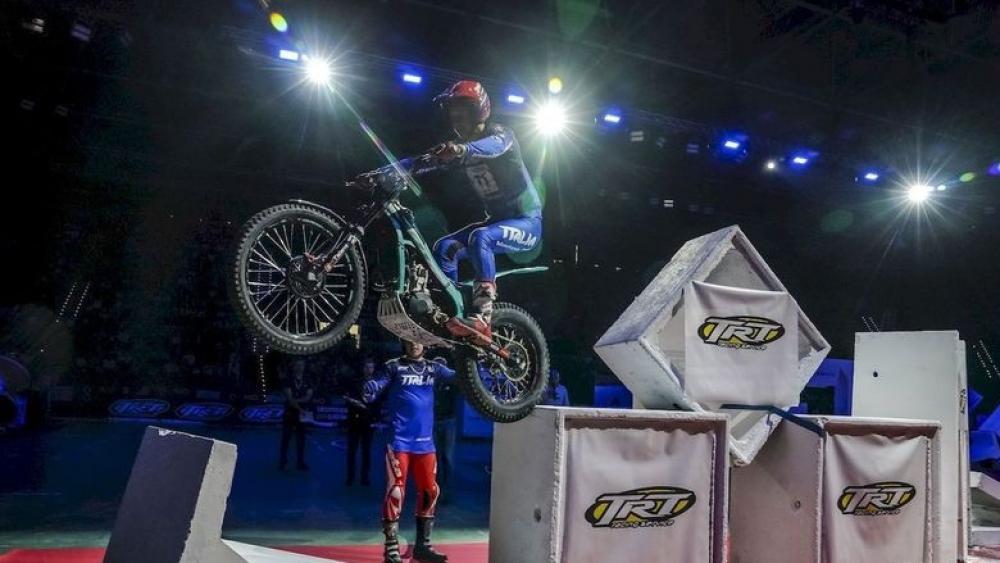 Francesco Titli vom Motoclub Trial Team Südtirol bei seinem Einsatz in Sevilla.