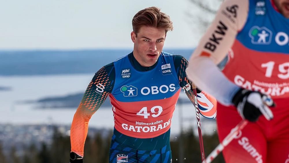 Gatorade nur als Startnummern-Sponsor: Gabriel Gledhill bediente sich am Holmenkollen liebere anderer Getränke. © G. Gledhill / Social Media