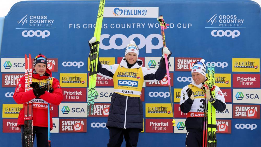 Johannes Høsflot Klæbo ließ erneut alle hinter sich. © APA/afp / PAR BACKSTROM
