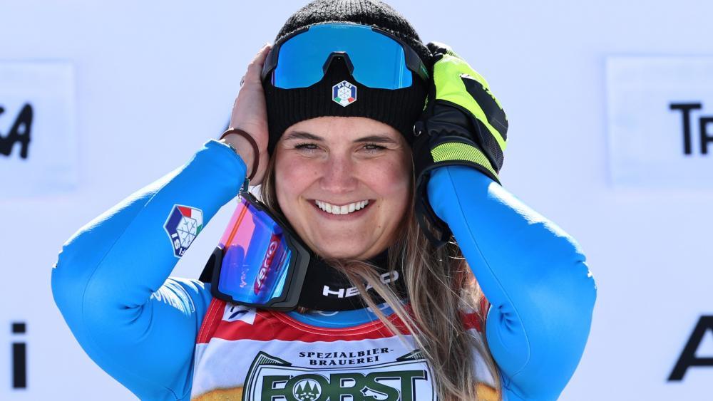 Laura Pirovano kann am Samstag die Abfahrtskugel gewinnen. © Pentaphoto