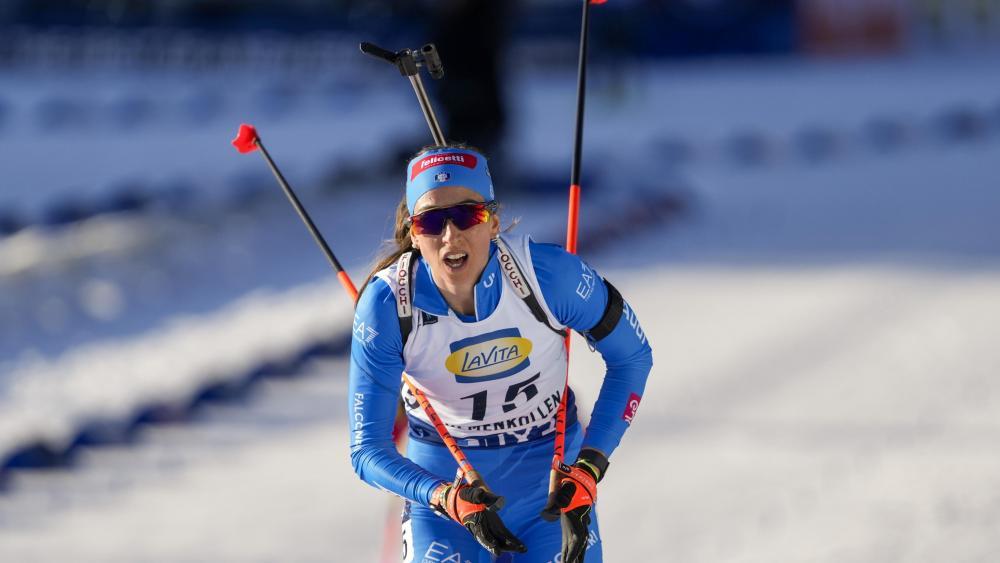 Lisa Vittozzi ist erneut aufs Podest gelaufen. © ANSA / Heiko Junge