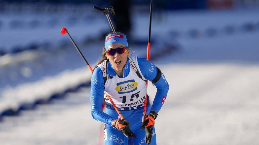 Lisa Vittozzi machte am Samstag am Holmenkollen ein gutes, aber kein perfektes Rennen. © ANSA / Heiko Junge