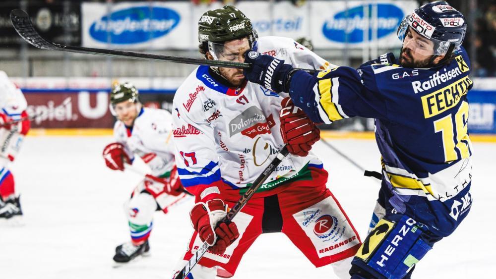 Matteo Luisetti (l.)und der HCG gingen erst in der Overtime k.o. © EKZ/Radlwimmer