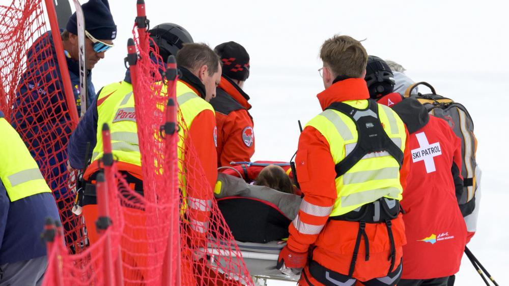 Michelle Gisin hat sich im vergangenen Dezember schwer verletzt. © ANSA / JEAN-CHRISTOPHE BOTT