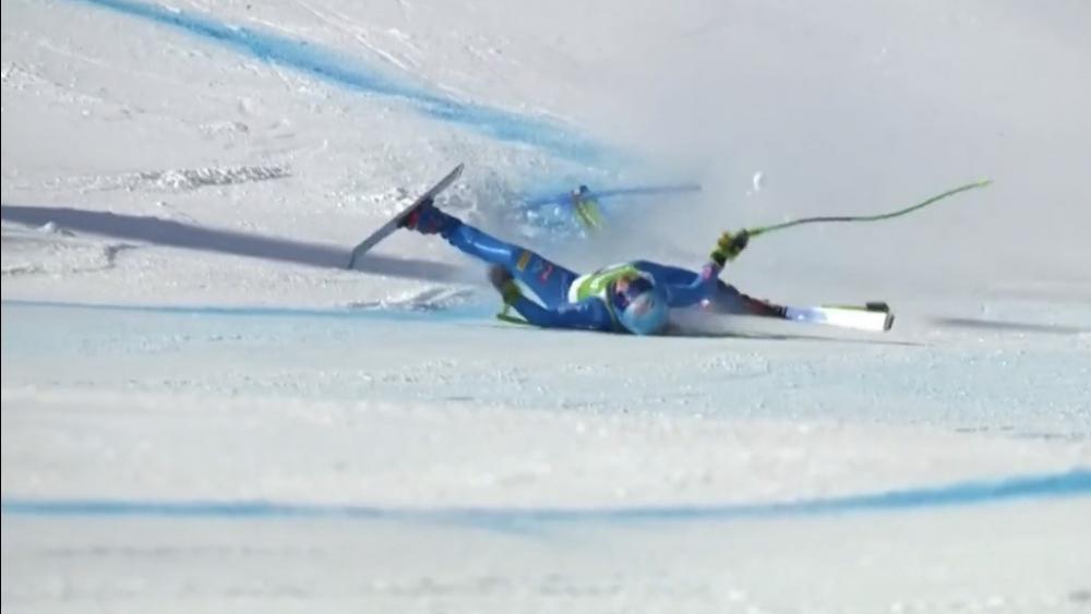 Roberta Melesi stürzte schwer. © Screenshot