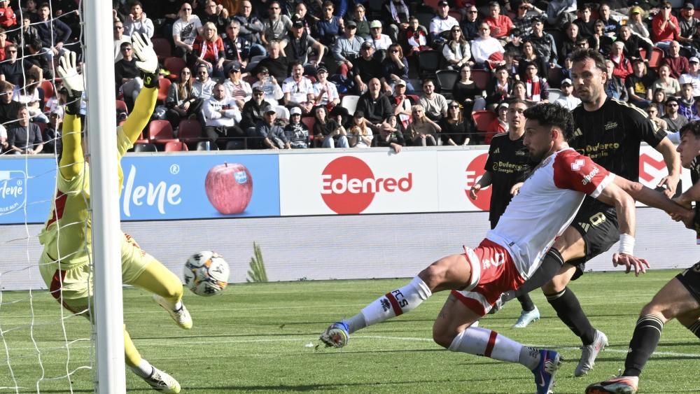 So traf Emanuele Pecorino zum vermeintlichen 1:0 für den FC Südtirol – der Sizilianer stand aber im Abseits.