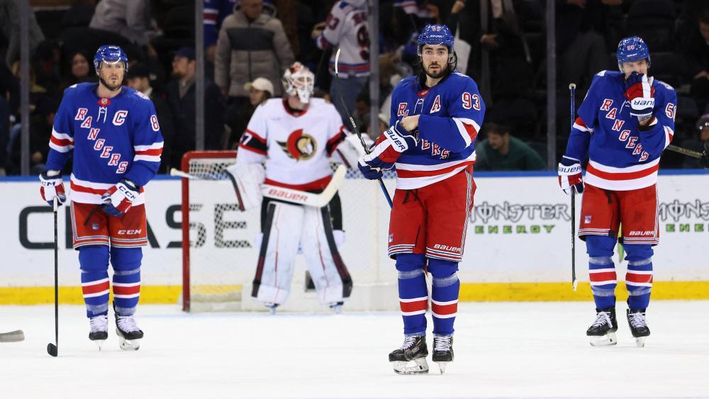 Völlig ratlos präsentierten sich die New York Rangers zuhause gegen Ottawa. © APA / BRUCE BENNETT